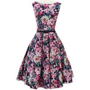 1950’s Style Floral Spring Rockabilly Dress